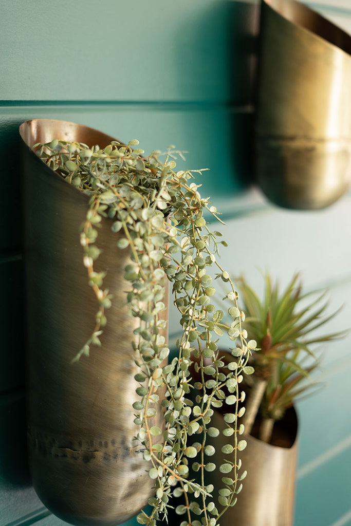 Antique brass wall vases, set of 3 - The Nifty Decor