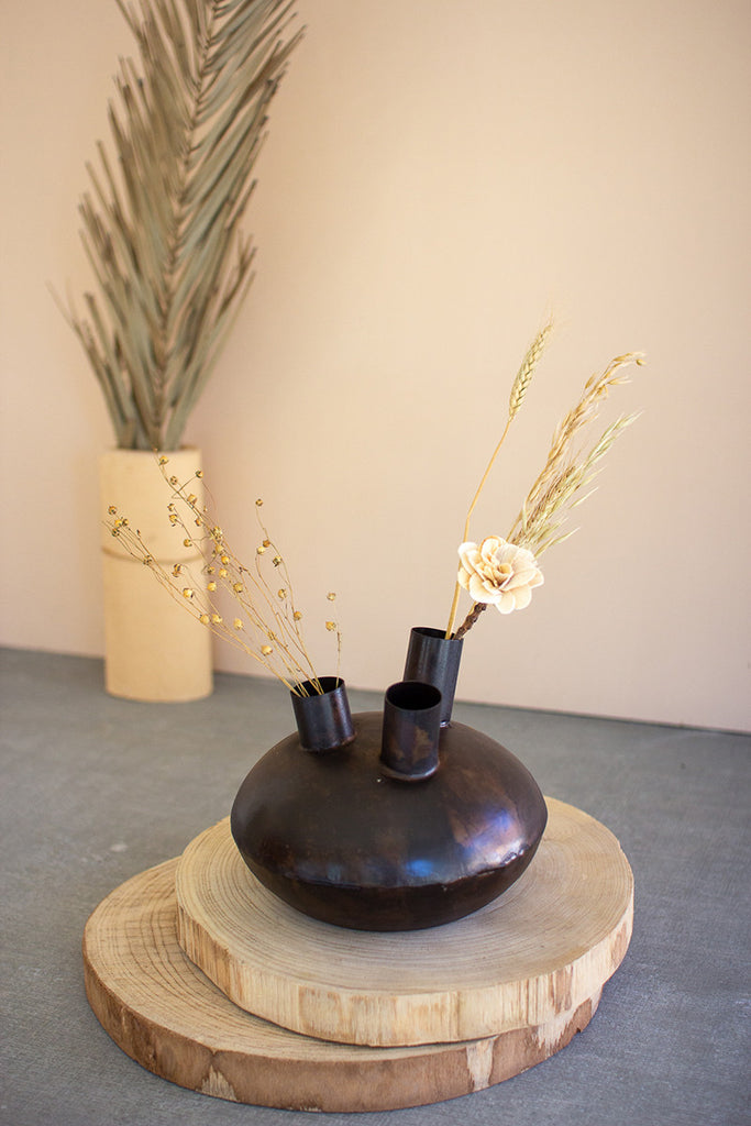 Three hole antique black metal vessel - The Nifty Decor