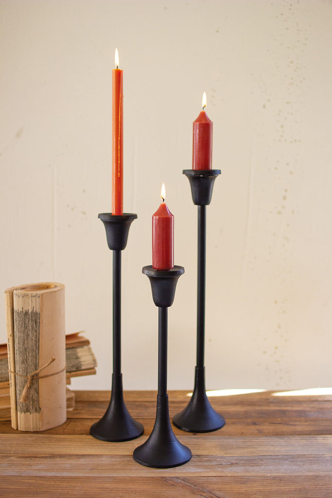Black metal taper candle stands, set of 3 - The Nifty Decor