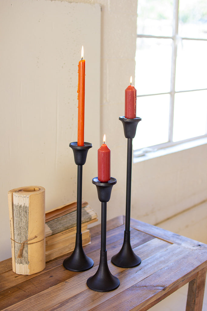 Black metal taper candle stands, set of 3 - The Nifty Decor