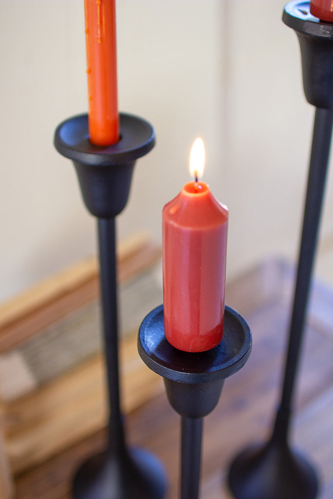 Black metal taper candle stands, set of 3 - The Nifty Decor