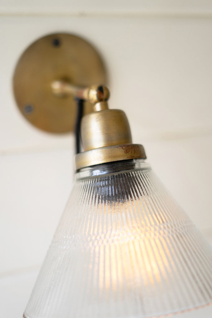 Wall lamp with glass fluted shade - The Nifty Decor