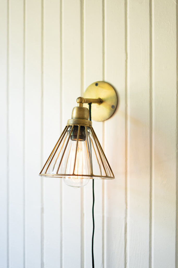 Lamp with caged glass shade - The Nifty Decor