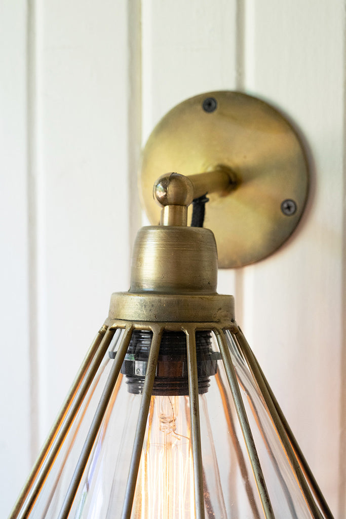 Lamp with caged glass shade - The Nifty Decor