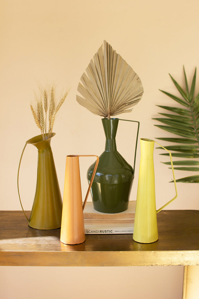Set of 4 painted vases with handles - The Nifty Decor