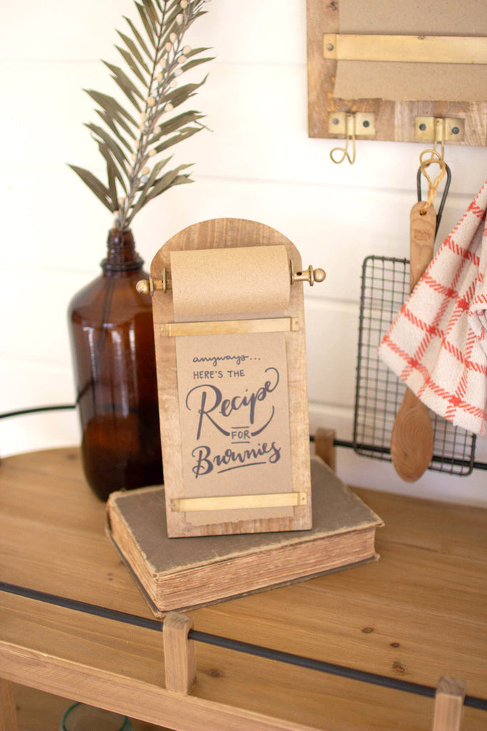 Wooden table top note roll - Bombay Mercantile