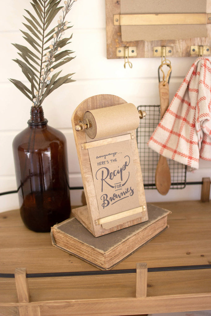 Wooden table top note roll - Bombay Mercantile
