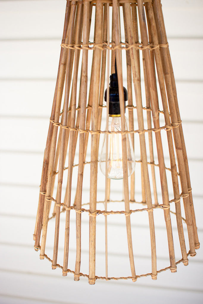 Cone shaped bamboo pendant light - The Nifty Decor