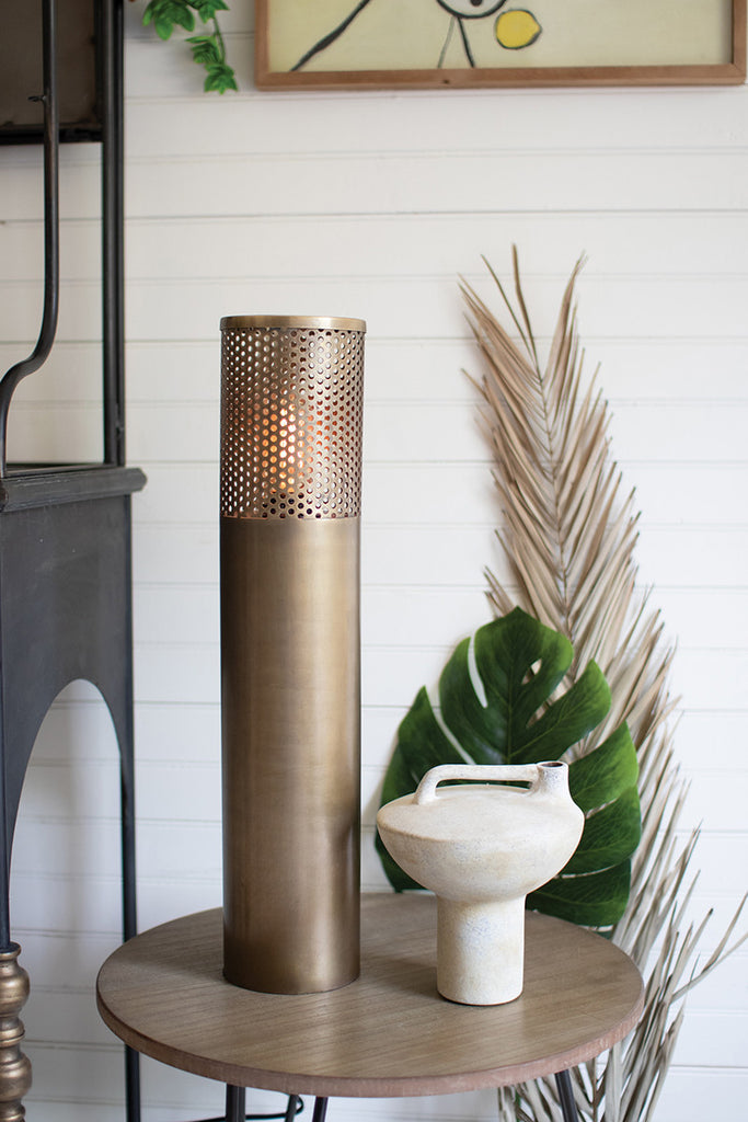 Brass cylinder table lamp - The Nifty Decor