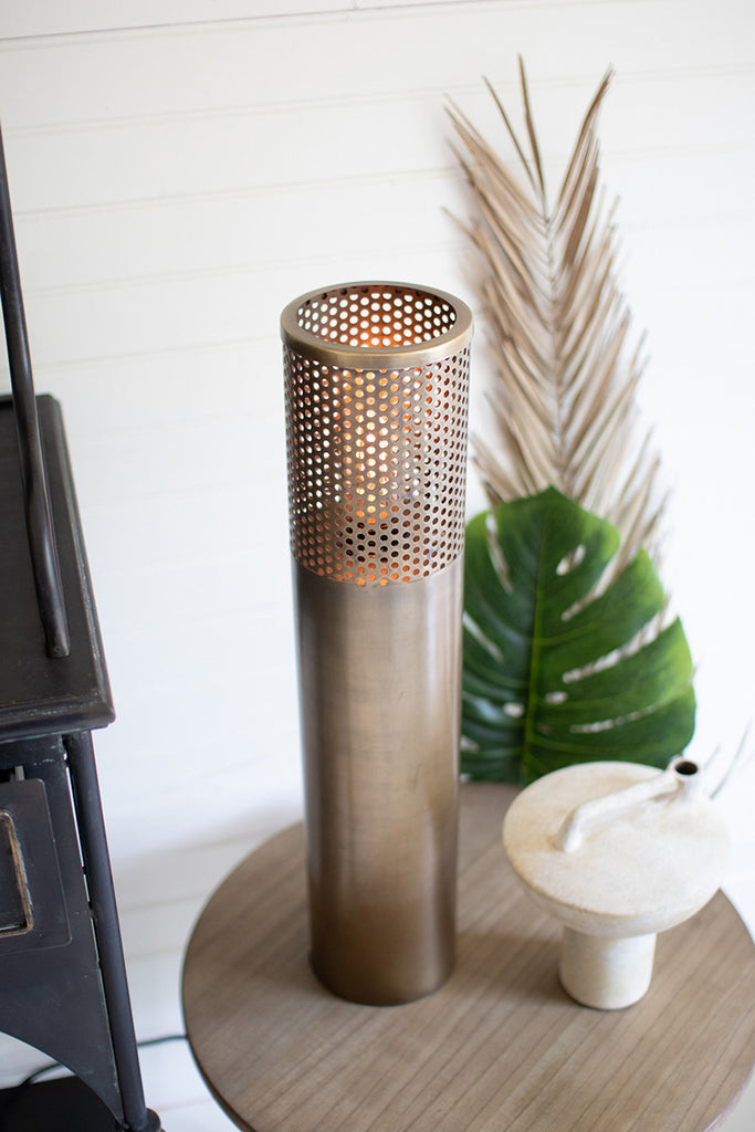 Brass cylinder table lamp - The Nifty Decor