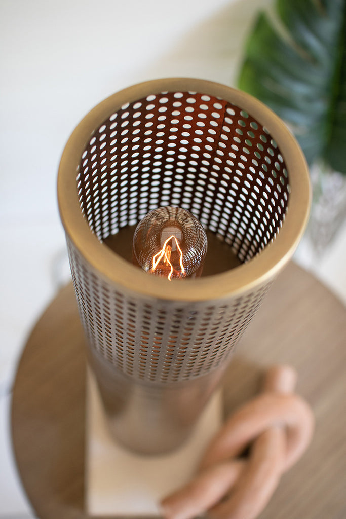 Brass cylinder table lamp - The Nifty Decor