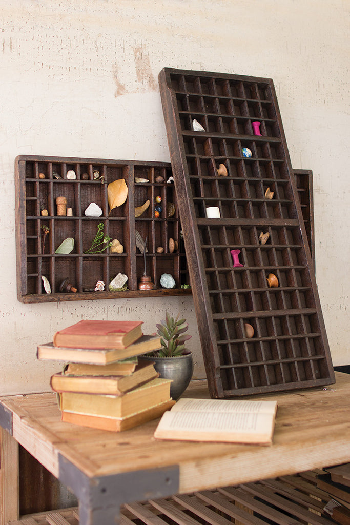 Antique wooden printers tray - The Nifty Decor