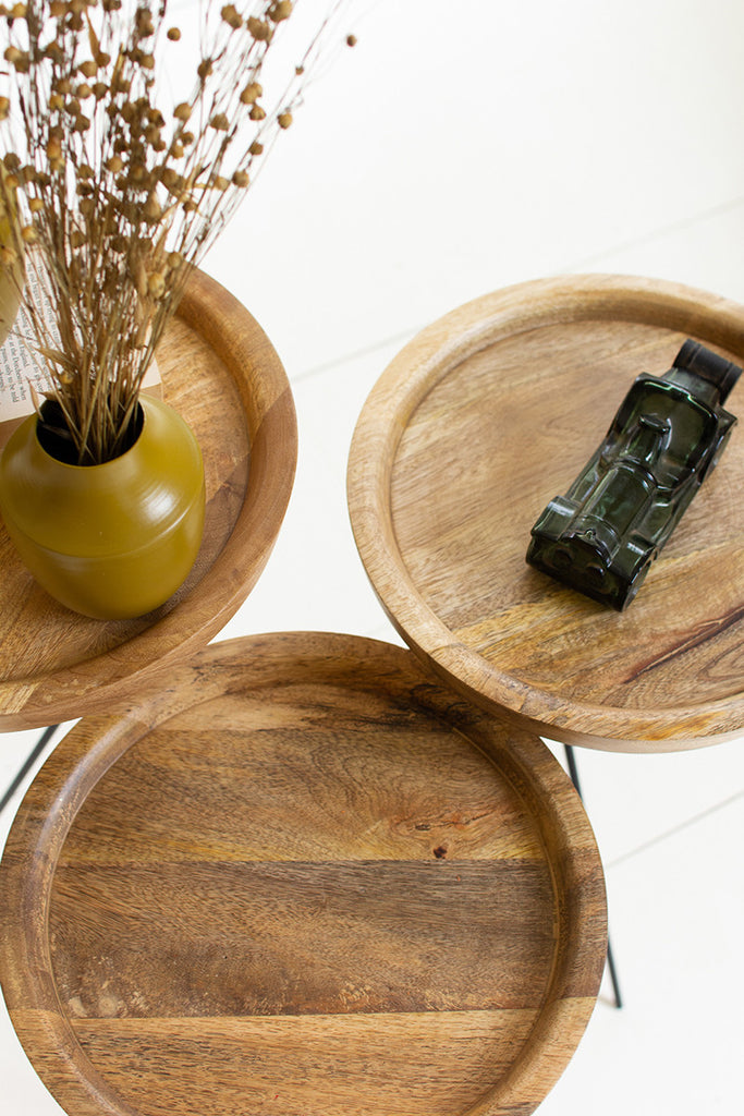 Set of 3 wooden tables with metal legs - The Nifty Decor