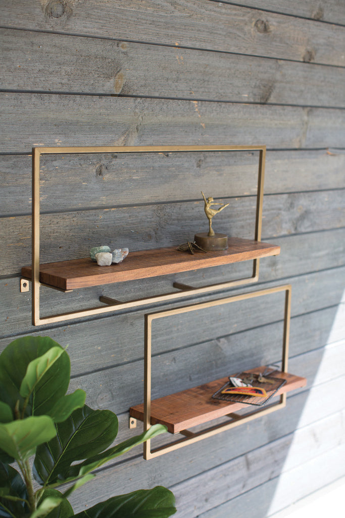 Mango wood shelves, set of 2 - The Nifty Decor