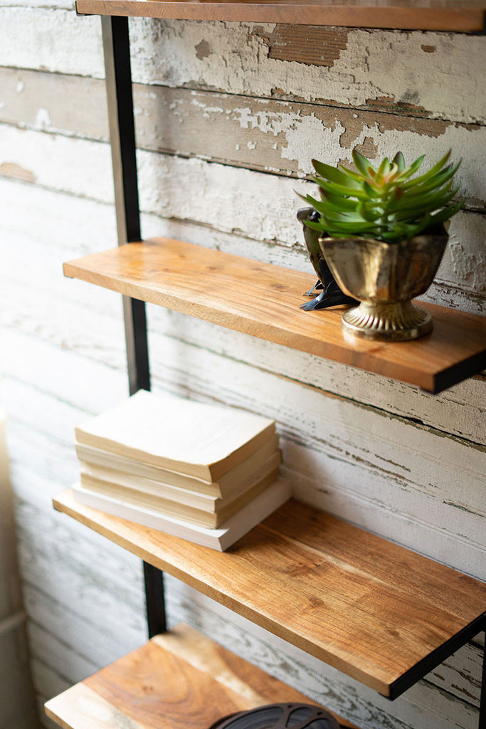 5 shelves wood wall display - The Nifty Decor