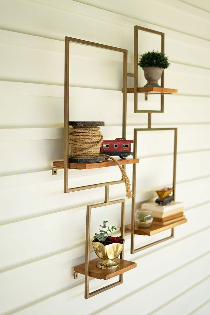 Iron & wood 4 shelves unit - The Nifty Decor