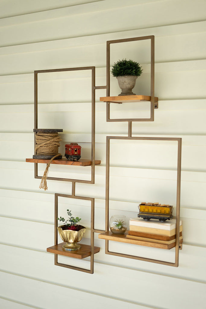 Iron & wood 4 shelves unit - The Nifty Decor