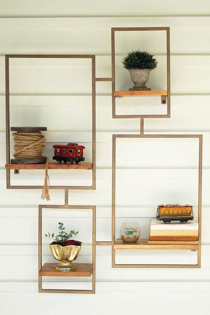 Iron & wood 4 shelves unit - The Nifty Decor