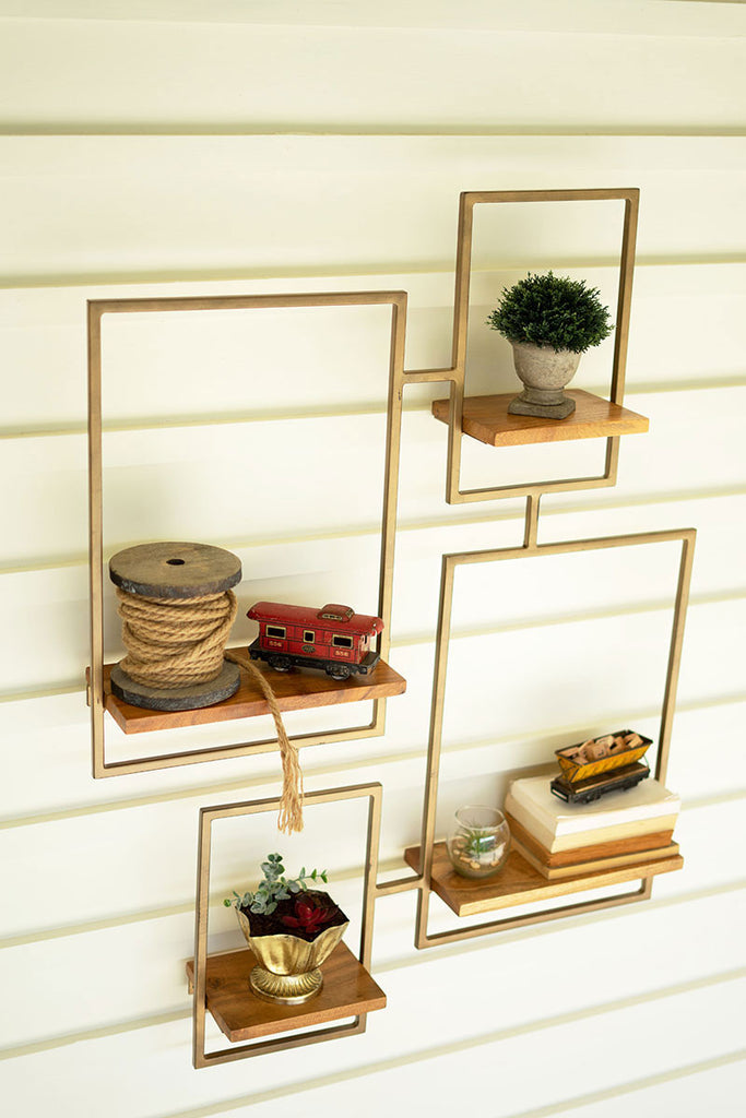 Iron & wood 4 shelves unit - The Nifty Decor