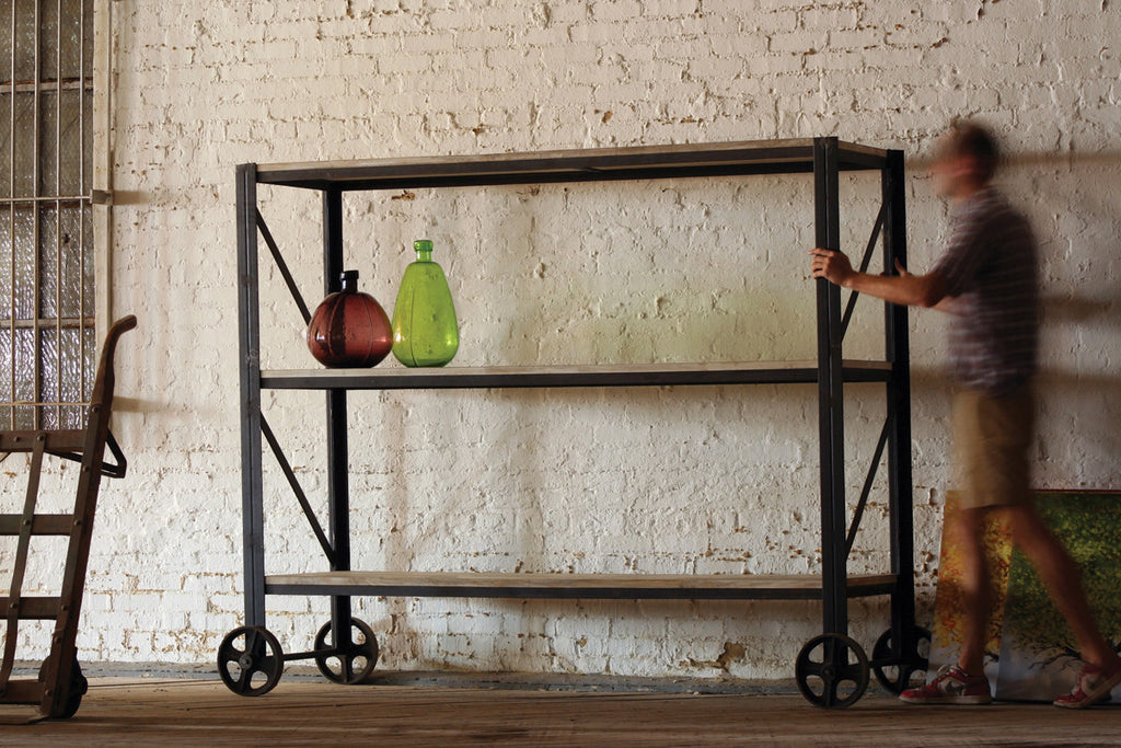 Giant rolling shelving unit - The Nifty Decor
