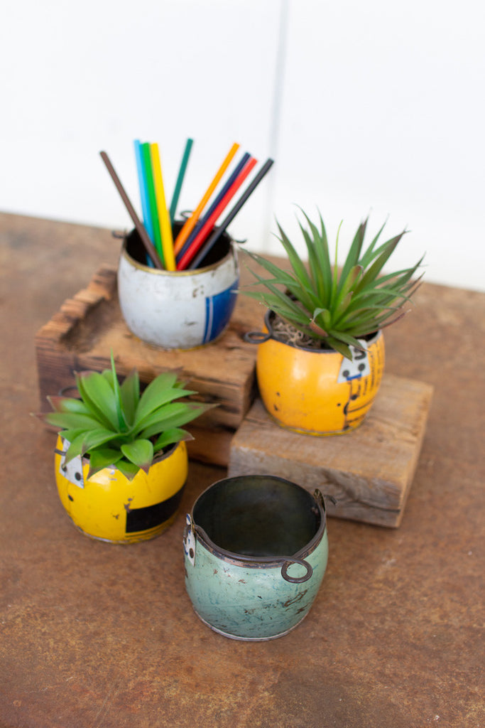 Assorted metal pots, set of 4 - The Nifty Decor
