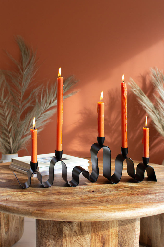 Forged iron ripple taper candelabra - Bombay Mercantile