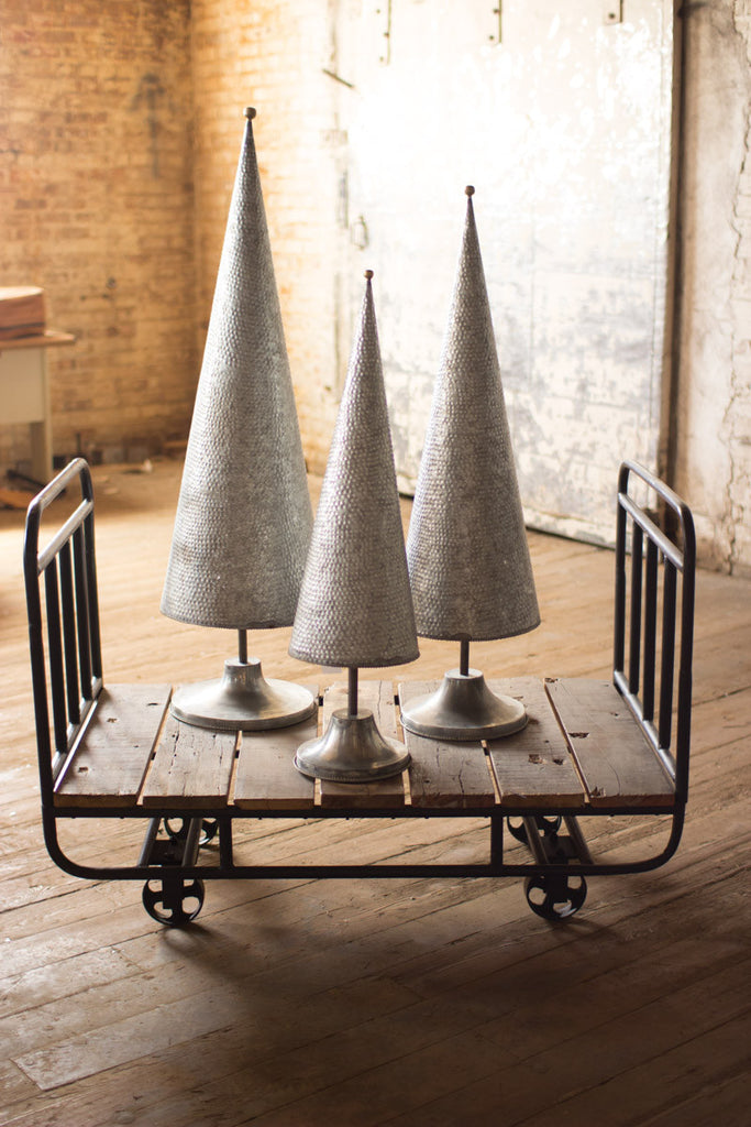 Galvanized topiaries, Set of 3 - The Nifty Decor
