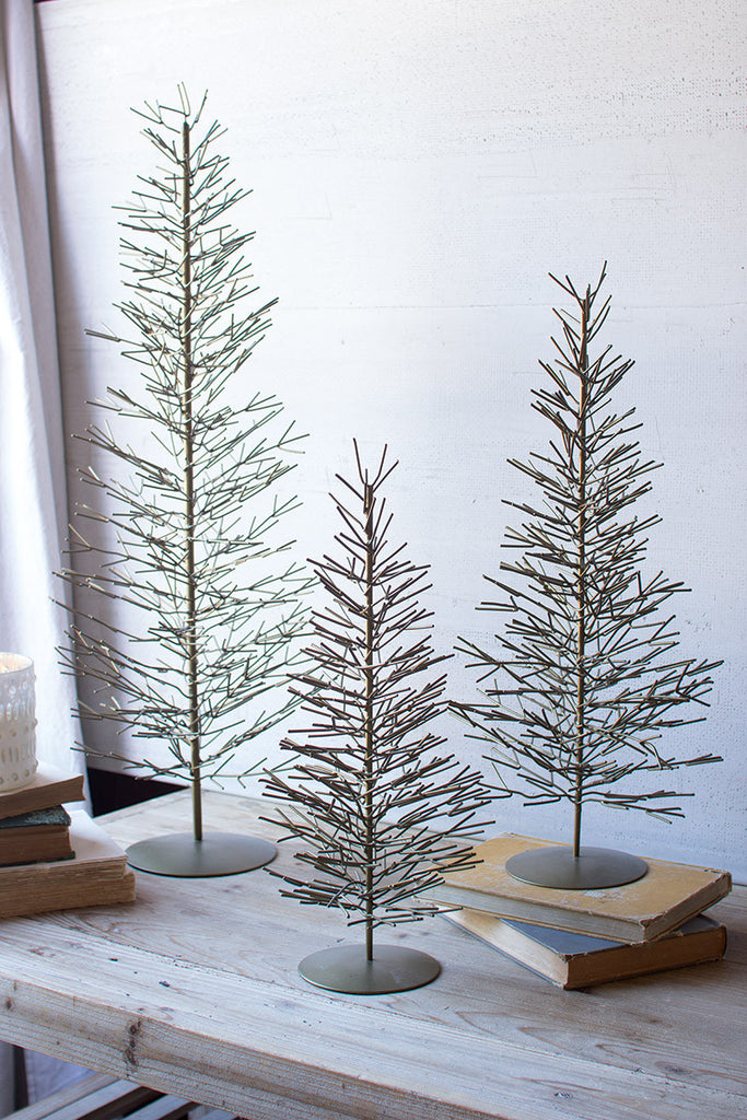 Antique brass wire trees, Set of 3 - The Nifty Decor