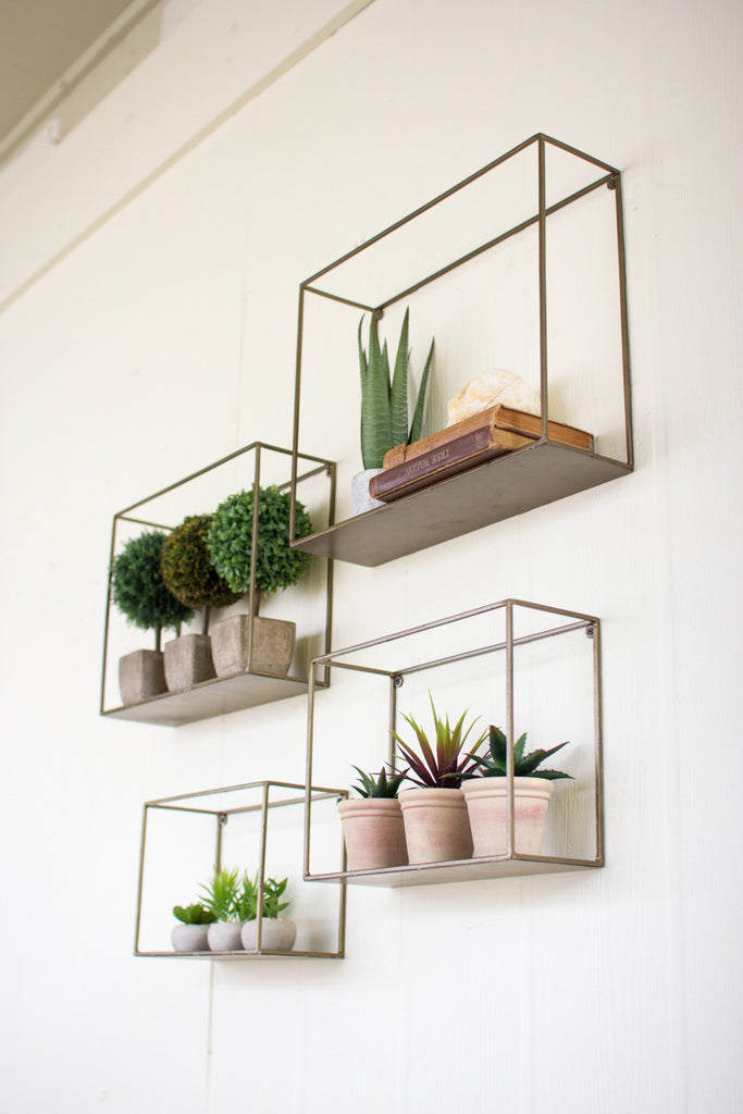 Set of 4 Golden metal shelves - The Nifty Decor