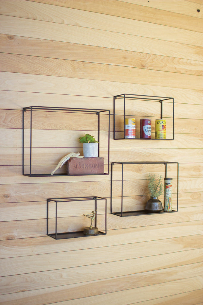 Black rod wall shelves, Set of 4 - The Nifty Decor