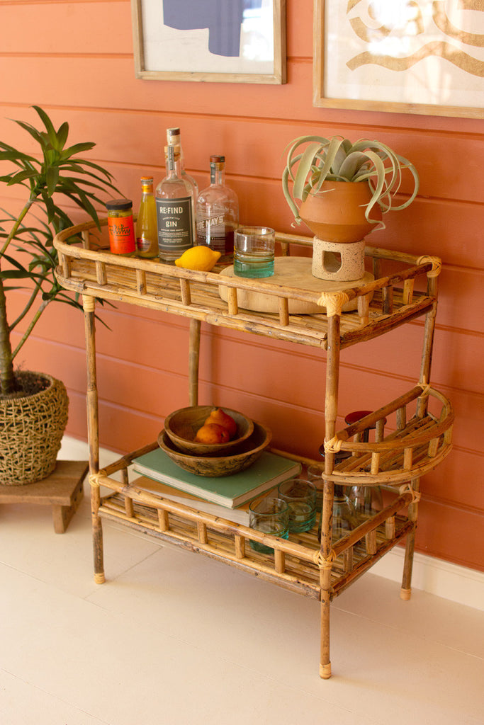 Cane bar cart - Bombay Mercantile