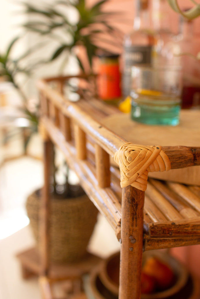 Cane bar cart - Bombay Mercantile