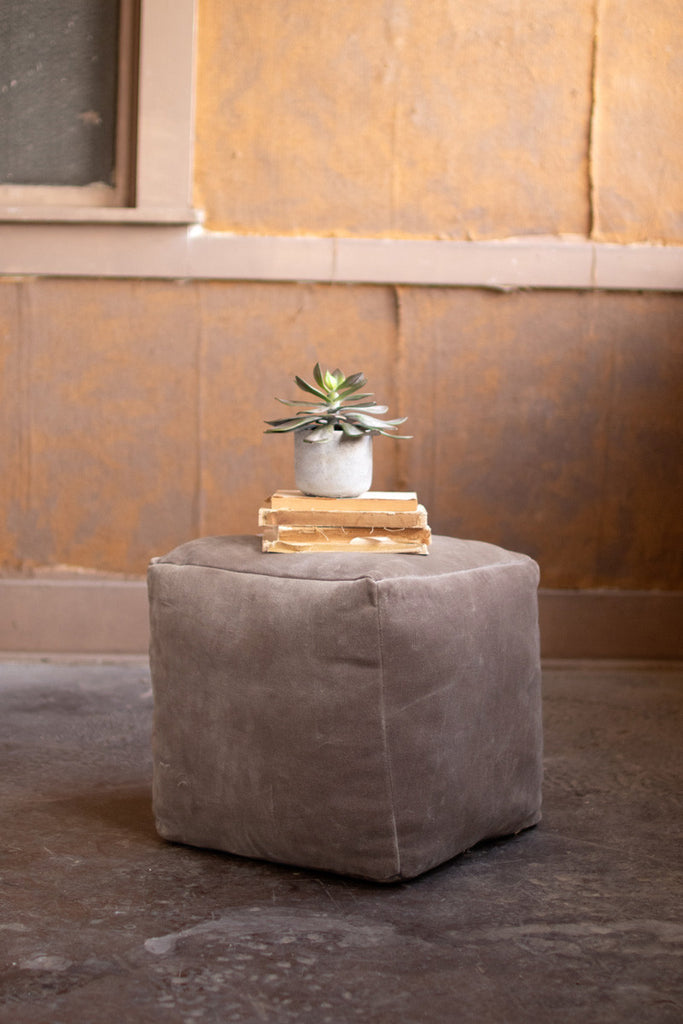 velvet poof \ cobblestone - The Nifty Decor