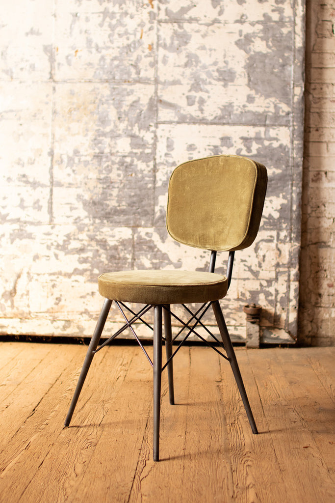 Velvet dining chair\ avocado - The Nifty Decor