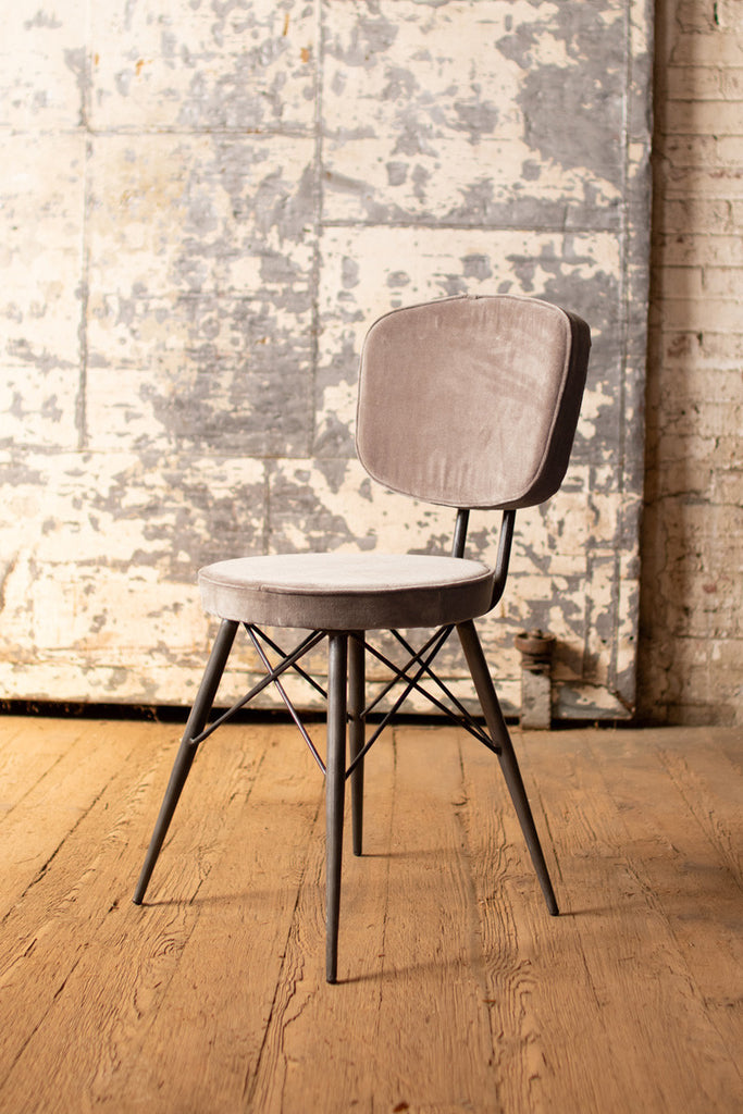 Velvet dining chair\ cobblestone - The Nifty Decor