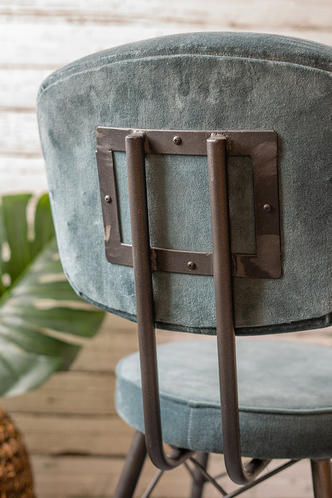 Velvet dining chair\ steel blue - The Nifty Decor