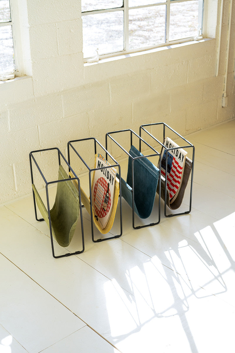 Magazine rack \ steel blue – Bombay Mercantile