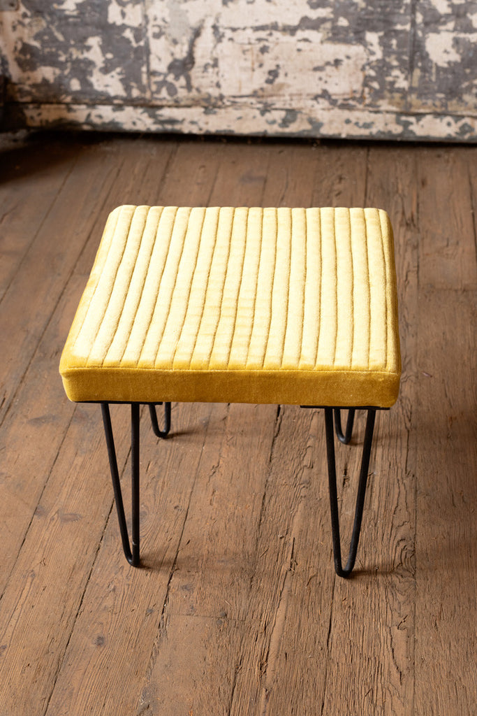 Channel stitch top stool \ honey - The Nifty Decor