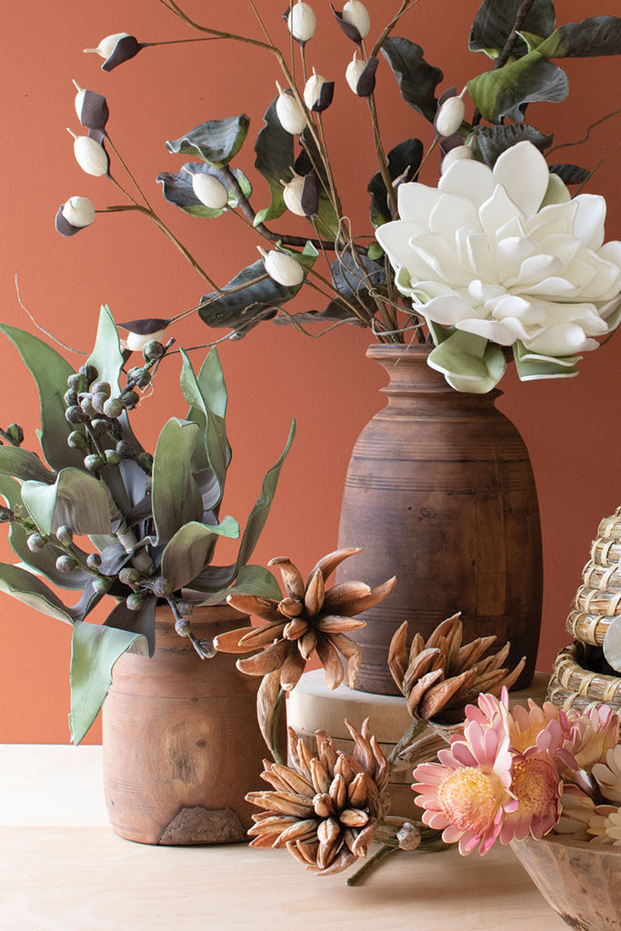 Mango wood urns, set of 2 - The Nifty Decor