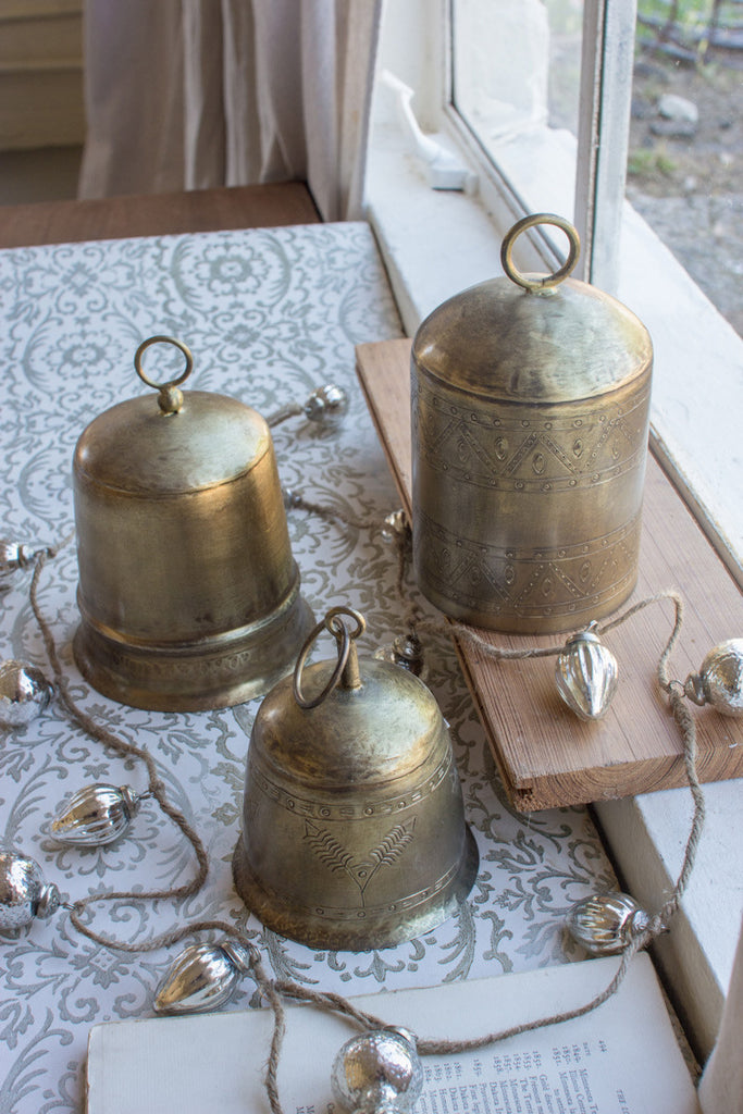 Brass finish bells, Set of 3 - The Nifty Decor