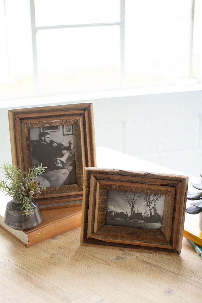 Natural wood photo frames, set of 2 - The Nifty Decor