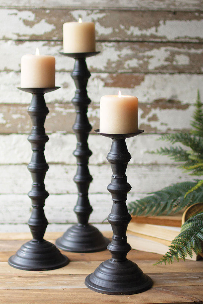Metal candle towers, set of 3 - The Nifty Decor