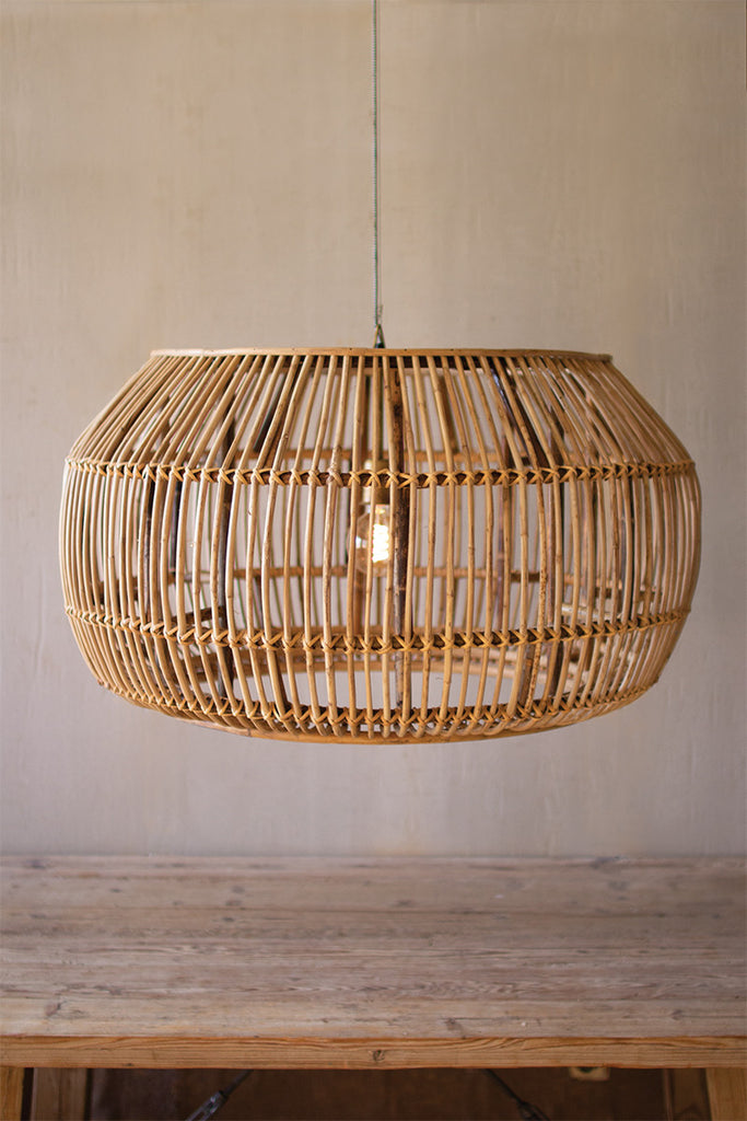 Large round bamboo pendant light - The Nifty Decor