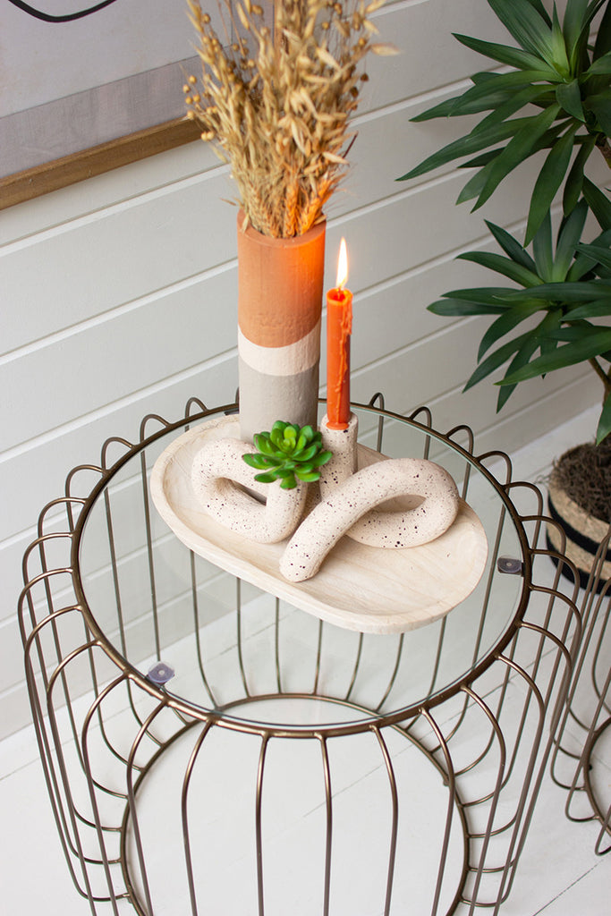 Wired tables with glass tops, set of 2 - The Nifty Decor