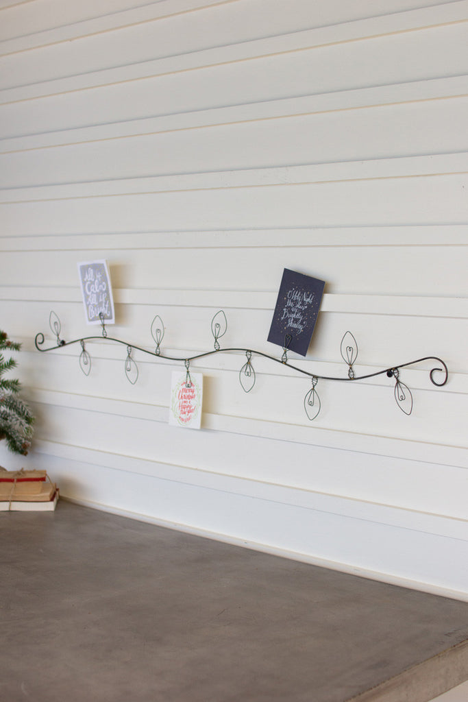 Wire christmas bulb card holder - The Nifty Decor