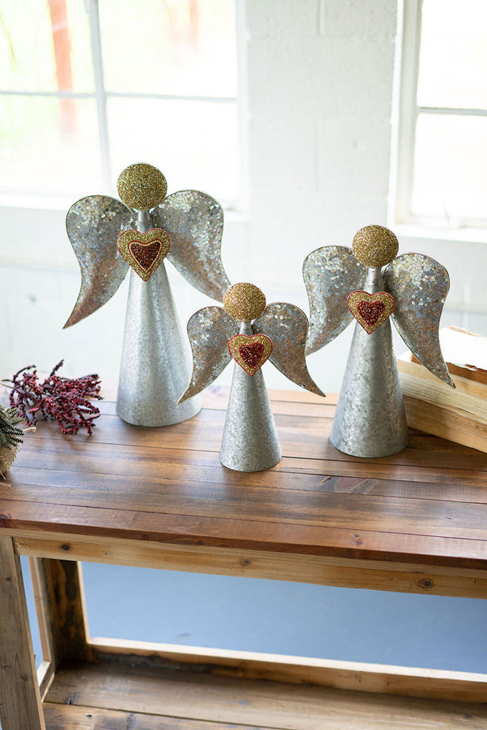 Angels with beaded detail, set of 3 - The Nifty Decor