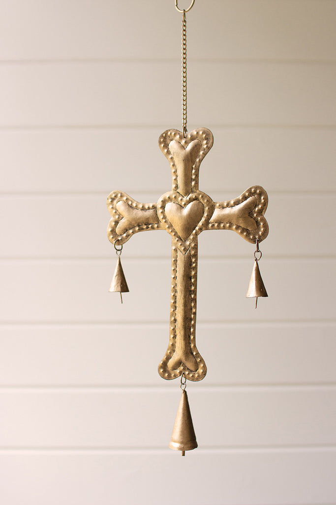 Antique brass cross door hanger - The Nifty Decor