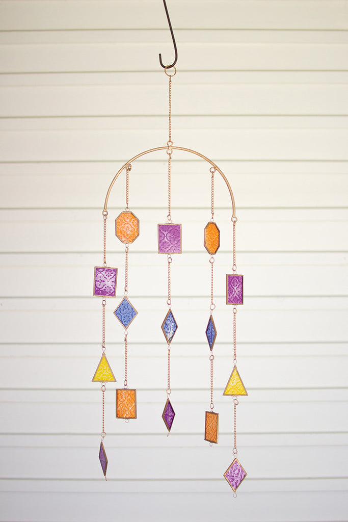 Colored glass wind chime - The Nifty Decor