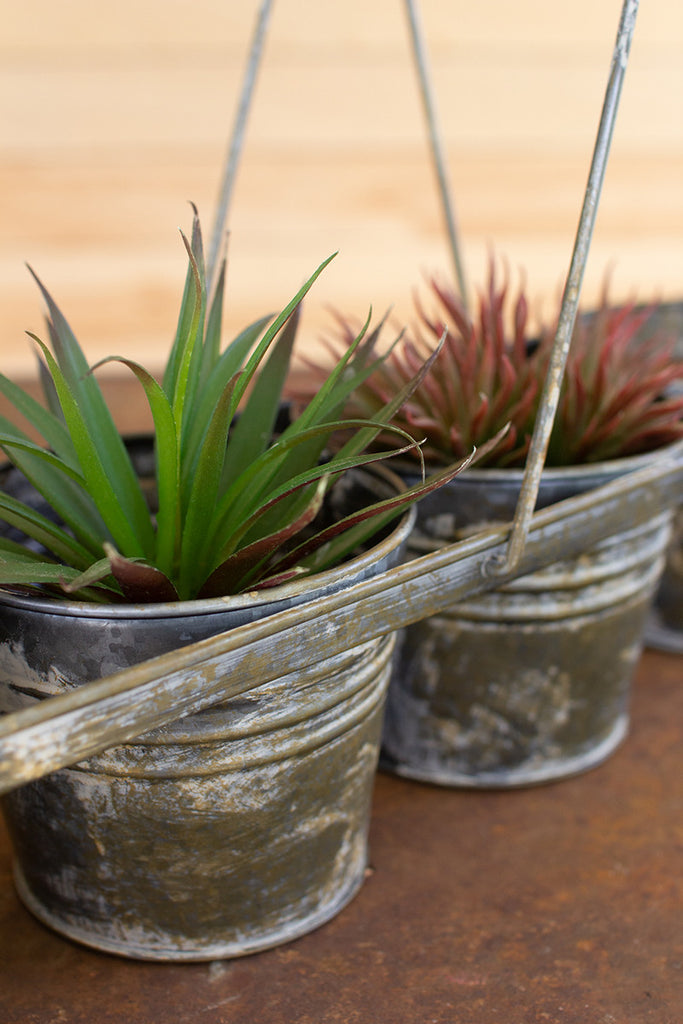 Five bucket metal flower caddy - The Nifty Decor