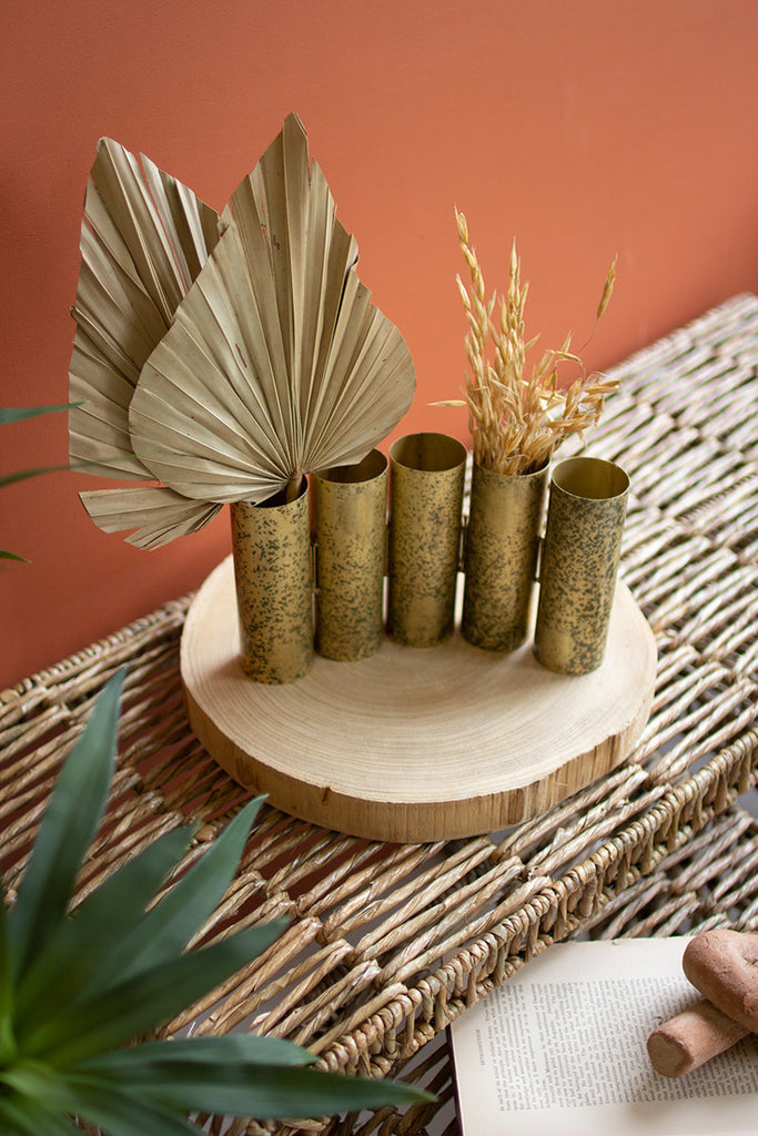 Connected brass bud vases - The Nifty Decor